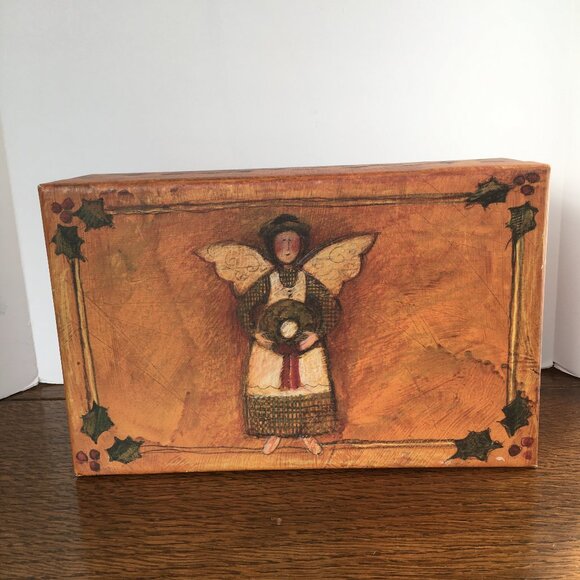 Primitive Angel Gift Box Bob's Boxes SW #77 - Picture 1 of 8